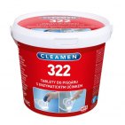 CLEAMEN Spains "CLEAMEN 322" ar 12 pisuāru tabletēm un plastmasas pisuāru režģi pisuāru tabletēm tajā. Īpašā bioloģiski aktīvā enzīmu tabletes ir ilgi noturīga un efektīvi cīnās ar nepatīkamo smaku pisuāros.