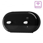 TORK SMART ONE MINI TWIN NEW tualetes papīra ruļļu dozators, MELNS