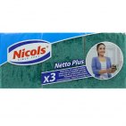 NICOLS Švammes Netto Plus (TRIO) sintētiskā traukiem, 3 gab.